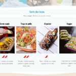 Exemple One page pour un food-truck : carte des tacos