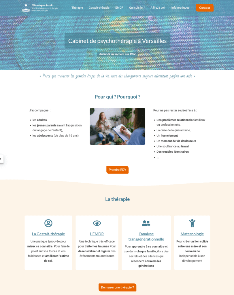 Page d'accueil du site de Véronique Jamin